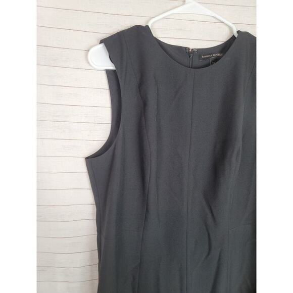 BANANA REPUBLIC SLEEVELESS BLACK BASIC WORK KNIT MIDI DRESS, SZ 14 - Picture 4 of 12